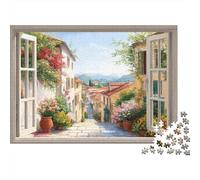 Piccolo villaggio fuori dalla finestra 1000pcs (75x50cm) - Strade e case Puzzle Per Adulti GioGattotolo Fai-da-te