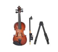 Piccolo violino classico in legno modello artigianale da collezione con espositore adatto per casa e ufficio decorazione mensola accessorio violino