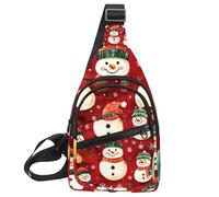 Piccolo zaino a tracolla, borsa a tracolla, borsa da petto, zainetto con pupazzo di neve di buon Natale, Multicolore 09, 11.8x7x1.5in/30x18x4cm