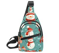 Piccolo zaino a tracolla, borsa a tracolla, borsa da petto, zainetto con pupazzo di neve di buon Natale, Multicolore 06, 11.8x7x1.5in/30x18x4cm