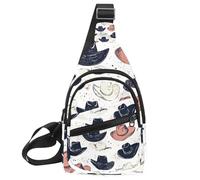 Piccolo zaino a tracolla, borsa a tracolla, borsa da petto, zaino da cowboy, cappello da cowboy, cactus, western, Multicolore 17, 11.8x7x1.5in/30x18x4cm