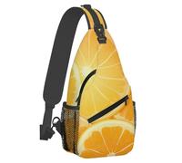 Piccolo zaino a tracolla per donna e uomo, giallo limone, arancione, realistico, leggero, casual, antifurto, zaino da giorno per attività all'aperto, sport, escursionismo, viaggi, con tracoll