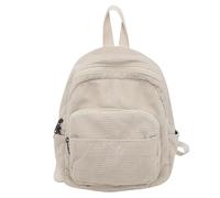 Piccolo Zaino Casual, Zaino In Velluto A Coste Portafoglio Donna, Mini Carino Stile Retrò Casual Zaino Leggero Borsa A Libro (Beige,28 * 26 * 11 cm)