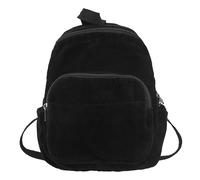 Piccolo Zaino Casual, Zaino In Velluto A Coste Portafoglio Donna, Mini Carino Stile Retrò Casual Zaino Leggero Borsa A Libro (Nero,28 * 26 * 11 cm)