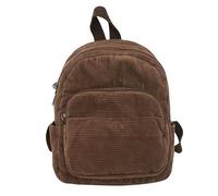 Piccolo Zaino Casual, Zaino In Velluto A Coste Portafoglio Donna, Mini Carino Stile Retrò Casual Zaino Leggero Borsa A Libro (Marrone,28 * 26 * 11 cm)