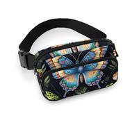 Piccolo zaino, portatile, decorativo alla moda con tracolla regolabile per uomo e donna, motivo: luna gotica, rane, falene, farfalle, funghi magici, foglie