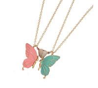 Piceioep 1 paio collane con ciondolo a farfalla che illuminano buio con dettaglio chiusura magnetica a cuore per regalo del migliore