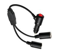 Piceioep Adattatore Splitter per Auto da 1 a 2 Presa Corrente per Ricarica Splitter a 2 con commutatore per Accessori per Veicoli Cavo prolunga per Alimentazione Auto