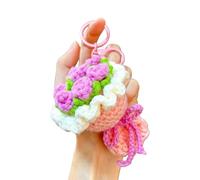 Piceioep Adorabili accessori per borse portachiavi con fiori all ' uncinetto Supporto per auto per portachiavi auto mamma moglie