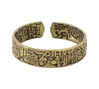 Piceioep Bracciale culturale Unico in Ottone Raffigurante Classico Paesaggio fluviale, Braccialetto Regolabile, Gioielli artistici, Regalo, Braccialetto con Scena fluviale del Festival Qingming