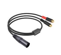 Piceioep Cavo convertitore 2RCA Femmina a XLR Maschio connettore Professionale Lunghezza 30 cm Struttura in Nylon per Altoparlanti Cavo Splitter a Y