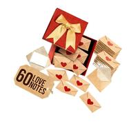 Piceioep Set buste per biglietti auguri con design a cuore per regali anniversario Confezione buste adesive Set biglietti per appunti per regali coppia in un giorno speciale