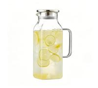 Pichet à boisson en verre 2 L Carafe À Boisson Poignée Et Couvercle