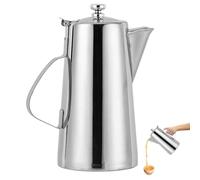 Pichet En Acier Inoxydable - 1,8L Argent Avec Poignée | Bouilloire À Eau De Grande Capacité Avec Couvercle, Pour Thé, Lait, Jus, Café, Eau Froide | Pichet Boisson | Maison, Hôtel, Restaurant, Bar