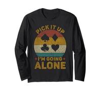 Pick It Up I'm Going Alone, Divertente Gioco di Carte Euchre Maglia a Manica