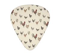 Pick per chitarra Art Chicken Animal Painting 3 Different Thickness Abstract Art Colorful Celluloid Guitar Pick Plectrums For Bass,Music Lovers Guitar Players,Acoustic Guitars 0.46mm,0.71mm,0.96mm