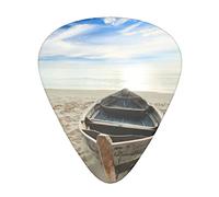 Pick per chitarra Boat Beach Sunrise Time 3 Different Thickness Abstract Art Colorful Celluloid Guitar Pick Plectrums For Bass,Music Lovers Guitar Players,Acoustic Guitars Includes0.46mm,0.71mm,0.96mm