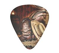 Pick per chitarra Cowboy Black Hat Western Boots Guitar Plectrums 12pcs For Guitar,Ukulele,Etc. (Thin,Medium And Thick) 0.46mm,0.71mm And 0.96mm