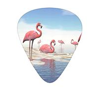 Pick per chitarra Flock of Pink Flamingos on The Beach Advanced guitar pick 12 pieces Three thicknesses for bass,electric guitar,acoustic guitar bag