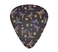 Pick per chitarra Flower Hummingbirds Embroidery Guitar Picks - Guitar Accessories - Guitar Picks For Acoustic Guitar, Guitar,Bass Guitar For Men Women Professional Guitarist,Musicians And Beginner.