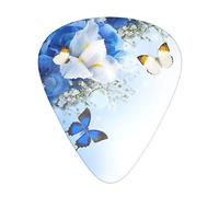 Pick per chitarra Flowers and Butterfly 3 Different Thickness Abstract Art Colorful Celluloid Guitar Pick Plectrums For Bass,Music Lovers Guitar Players,Acoustic Guitars Includes 0.46mm,0.71mm,0.96mm