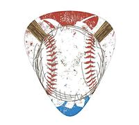 Pick per chitarra Hand Drawn Baseball Bats and Ball Advanced guitar pick 12 pieces Three thicknesses for bass,electric guitar,acoustic guitar bag
