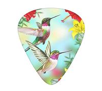 Pick per chitarra Hummingbirds Red Flower Hibiscus Advanced guitar pick 12 pieces Three thicknesses for bass,electric guitar,acoustic guitar bag