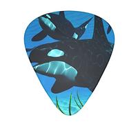 Pick per chitarra Killer Whales Swim Along 3 Different Thickness Abstract Art Colorful Celluloid Guitar Pick Plectrums For Bass,Music Lovers Guitar Players,Acoustic Guitars 0.46mm,0.71mm,0.96mm