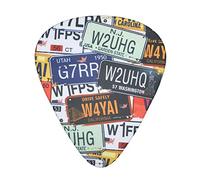 Pick per chitarra License Plate Guitar Plectrums 12pcs For Guitar,Ukulele,Etc. (Thin,Medium And Thick) 0.46mm,0.71mm And 0.96mm