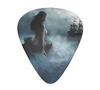 Pick per chitarra Mermaid Girl And Sailing on Sea Pirate Ship Advanced guitar pick 12 pieces Three thicknesses for bass,electric guitar,acoustic guitar bag