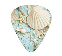 Pick per chitarra Ocean Sea Beach Seashells Starfish Blue Advanced guitar pick 12 pieces Three thicknesses for bass,electric guitar,acoustic guitar bag