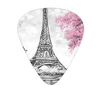 Pick per chitarra Oil Painting Paris Tower 3 Different Thickness Abstract Art Colorful Celluloid Guitar Pick Plectrums For Bass,Guitar Players,Acoustic Guitars Includes 0.46mm,0.71mm,0.96mm