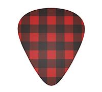 Pick per chitarra Plaid Red And Black Guitar Picks - Guitar Accessories - Guitar Picks For Acoustic Guitar,Electric Guitar,Bass Guitar For Men Women Professional Guitarist,Musicians And Beginner.