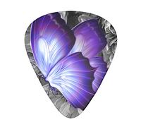 Pick per chitarra Purple butterfly 3 Different Thickness Abstract Art Colorful Celluloid Guitar Pick Plectrums For Bass,Music Lovers Guitar Players,Acoustic Guitars Includes 0.46mm,0.71mm,0.96mm