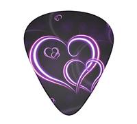 Pick per chitarra Purple Hearts 3 Different Thickness Abstract Art Colorful Celluloid Guitar Pick Plectrums For Bass,Music Lovers Guitar PlayersElectric,Acoustic Guitars Includes 0.46mm,0.71mm,0.96mm