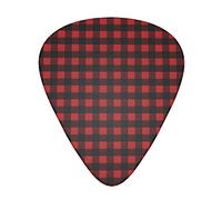 Pick per chitarra Red Black Check Plaid Pattern Advanced guitar pick 12 pieces Three thicknesses for bass,electric guitar,acoustic guitar bag