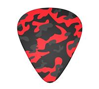 Pick per chitarra Red Camo 3 Different Thickness Abstract Art Colorful Celluloid Guitar Pick Plectrums For Bass,Music Lovers Guitar PlayersElectric,Acoustic Guitars Includes 0.46mm,0.71mm,0.96mm