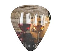 Pick per chitarra Red Wine Galsses & Grapes With Wooden Guitar Picks Guitar Picks For Acoustic Guitar, Guitar,Bass Guitar For Men Women Professional Guitarist,Musicians And Beginner.