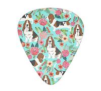Pick per chitarra Sweet Basset Hound Florals Advanced guitar pick 12 pieces Three thicknesses for bass,electric guitar,acoustic guitar bag