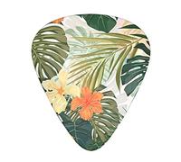 Pick per chitarra Vegetation Leaves With Hibiscus Flowers Guitar Picks Guitar Picks For Acoustic Guitar, Guitar,Bass Guitar For Men Women Professional Guitarist,Musicians And Beginner.