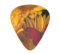Pick per chitarra Yellow Sunflowers With Red Butterfly Guitar Picks Guitar Picks For Acoustic Guitar, Guitar,Bass Guitar For Men Women Professional Guitarist,Musicians And Beginner.