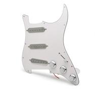 Pick-ups Set per Chitarra Elettrica Battipenna Pickup Argento Per Battipenna Per Chitarra Elettrica SSS ST E Gruppo Scratchplate Precablato Caricato(White)