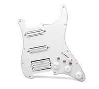 Pick-ups Set per Chitarra Elettrica Mini Humbucker Precablato Caricato Per Pickup Battipenna Per Chitarra Elettrica SSH(White)