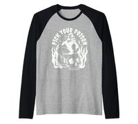Pick Your Poison Pin Up Devil Woman Tradizionale Tattoo Flash Maglia con Maniche Raglan