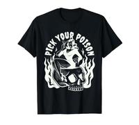 Pick Your Poison Pin Up Devil Woman Tradizionale Tattoo Flash Maglietta con Stampa Grafica Economica, Uomo, Nero, XL
