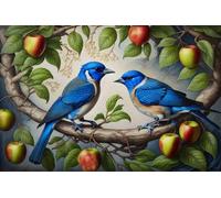 Pickako Blue Birds In The Apple Tree Bandiera 90X150Cm Stagionali Bandiere Da Cortile Non Sbiadisce Facilmente Bandiera Dei Pirati Per Decorazione Il Portico Casa