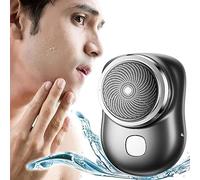 Pickedshop USB Mini Shaver, Pocket Size Portable Shaver Wet and Dry Mens Razor USB Rechargeable, Mini-Shave Portable Electric Shaver for Travel,Office,Camping ( Color : Noir , Size : 2.55*1.81in )