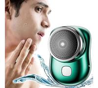 Pickedshop USB Mini Shaver, Pocket Size Portable Shaver Wet and Dry Mens Razor USB Rechargeable, Mini-Shave Portable Electric Shaver for Travel,Office,Camping ( Color : Groen , Size : 2.55*1.81in )