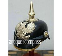 Pickelhaube FR German Helmet Leather Armor WW I&II Leather Brass Vite Spike