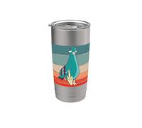 Pickeon Teal Bird Expression Humorous Comical Feathers Bicchiere termico in acciaio inox doppia parete